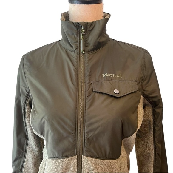 Marmot Tech Sweater Jacket in Dusty Olive Heather & Forest Night - Picture 3 of 15